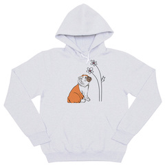 Толстовка "Английский бульдог с цветами"