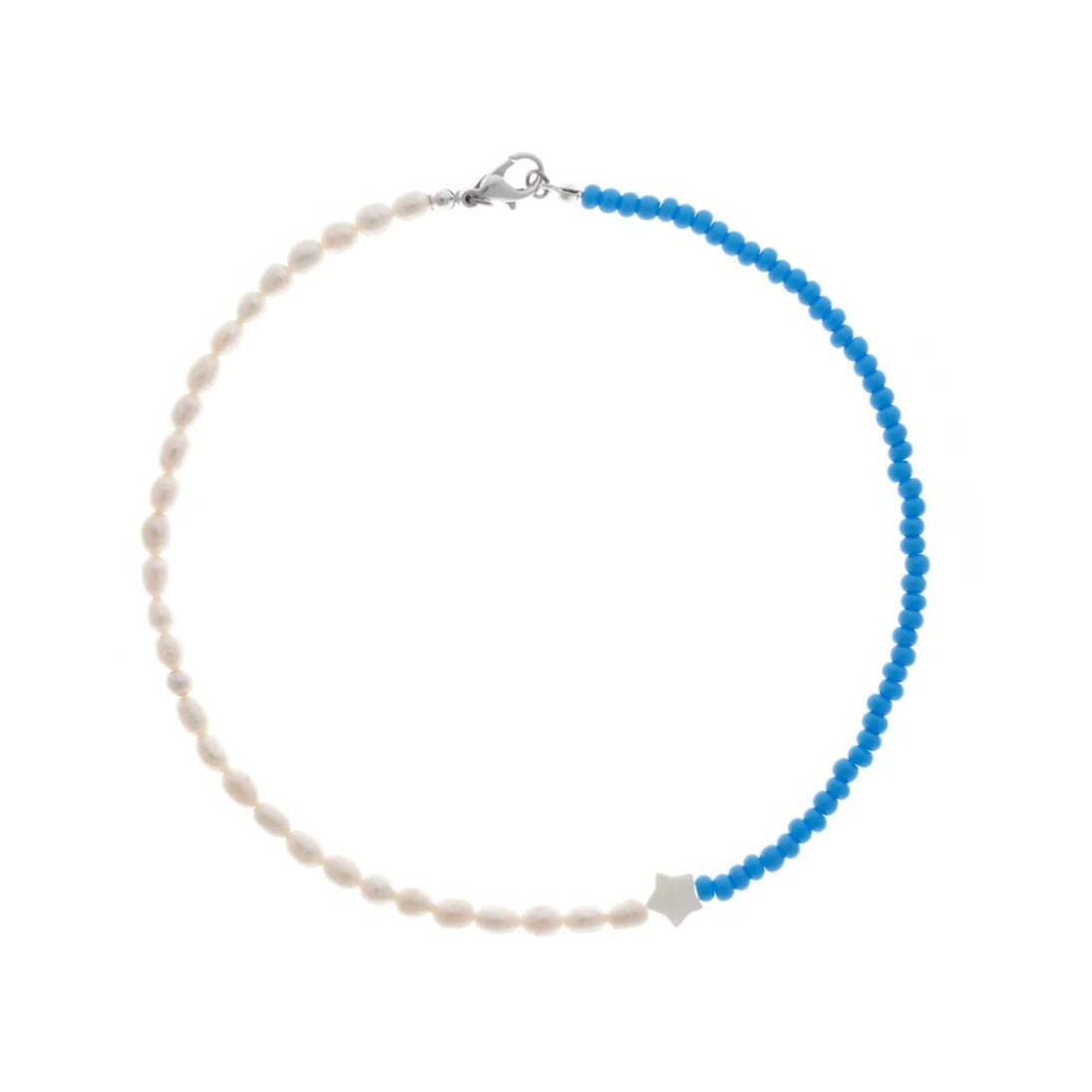 Колье Delicate Blue Choker With Star And Pearls