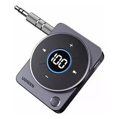 Аудиоадаптер UGREEN CM724  (35003) Car&Home Bluetooth 5.4 Receiver, штекер 3,5мм, серый