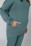Утепленный спортивный костюм для беременных и кормящих  16501 зеленый