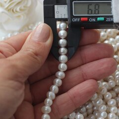 Жемчуг натуральный речной, приплюснутый, 6-7 мм, 1 нить, Ж010