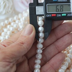 Жемчуг натуральный речной, круглый, 7-8 мм, 1 нить, Ж012