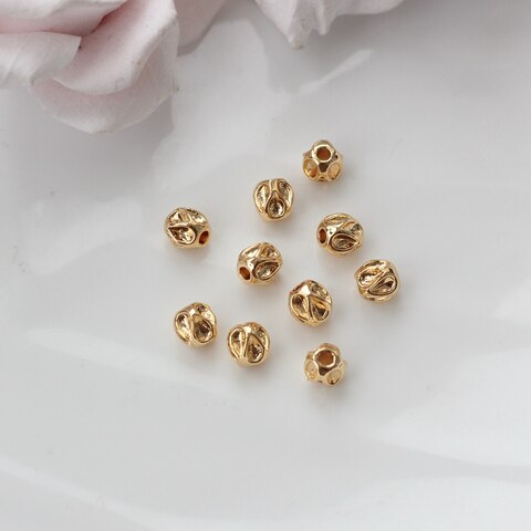 Бусина разделитель (спейсер), 6 мм, позолота, 5 штук, Р092