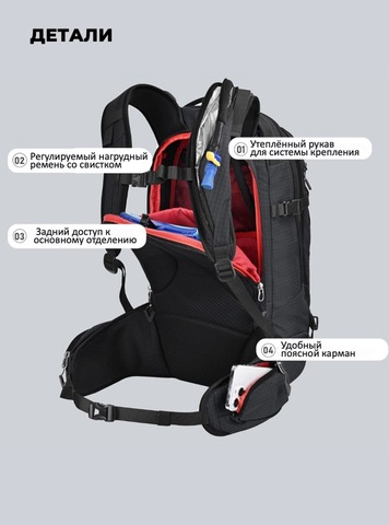 Картинка рюкзак горнолыжный Nevo Rhino 9303-SY Black - 3