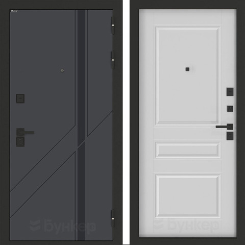 Входная металлическая дверь Бункер БН-12 Веллюто верде ФЛ-711 Белый софт