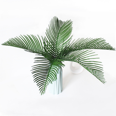 №2 Пальма, искусственная зелень, высококачественный пластик, 47 см, набор 5 шт, цвет насыщенный зеленый