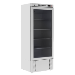 Холодильный шкаф с стеклянными дверьми Полюс R700 С (стекло) Сarboma INOX