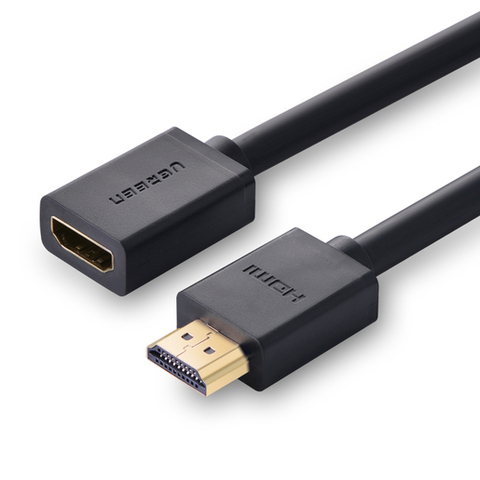 Кабель UGREEN HDMI Male to Female Cable в оплетке. 1 м, черный HD107