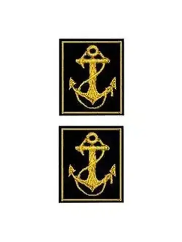 Эмблема петличная вышитая ВМФ кант желтый
