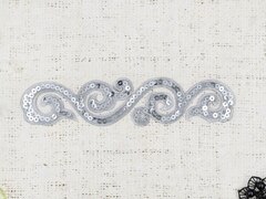 Термоаппликация орнамент, р. 18,5×4 см, серебро