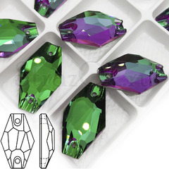 Стразы пришивные форма Hexagon Гексагон, цвета Heliotrope Green