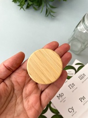 Баночки стеклянные с бамбуковой крышкой, бутылочки, 120 мл, 11*4,3 см, набор 3 шт.