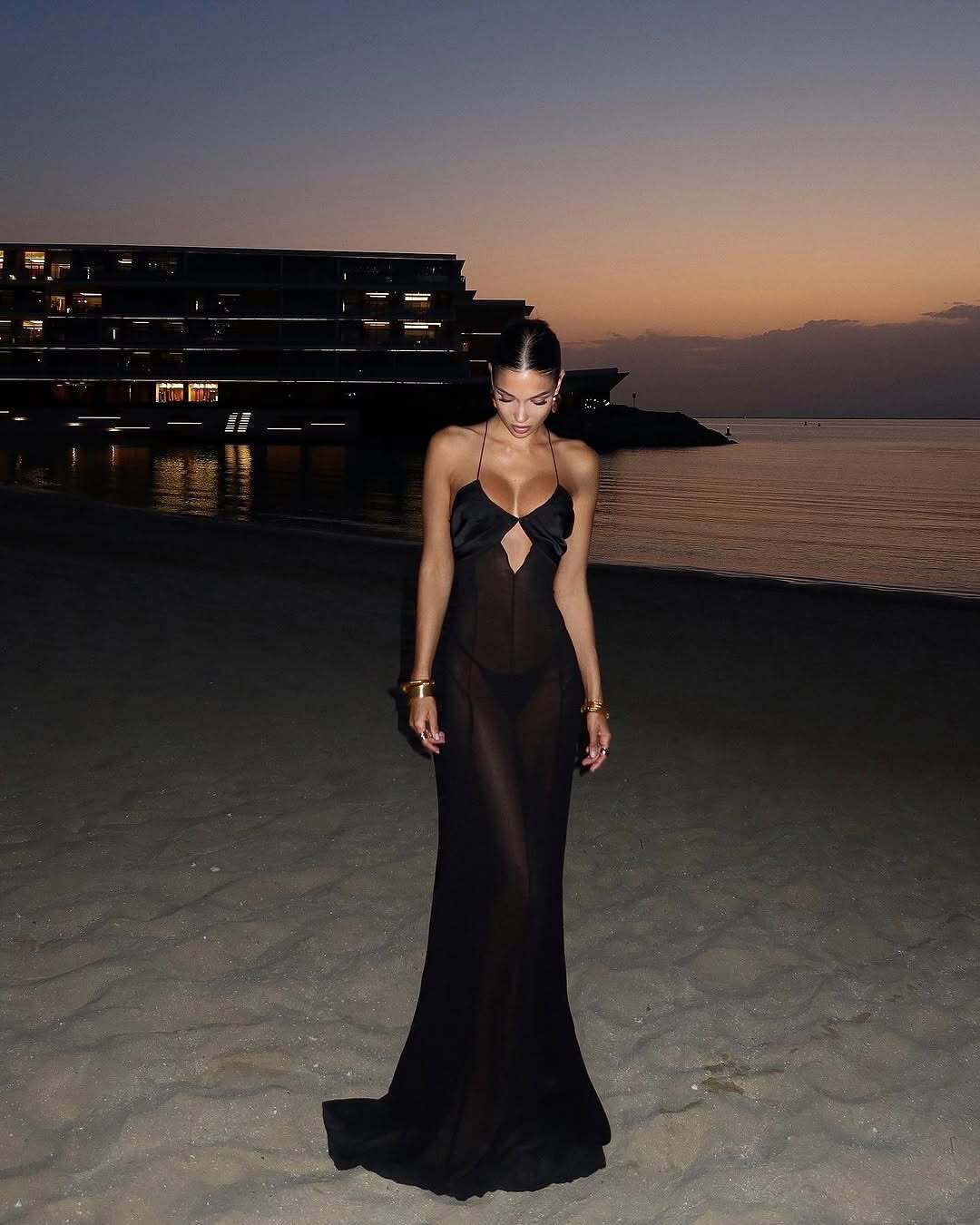 Платье шифоновое с атласным лифом