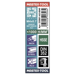 Метчик М 4,0х0,7 (Комплект 3шт) DIN352 HSSE 6h 45мм a=3,4 H-Tools 235801-A2-0040