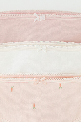 набор трусы/ уп  для девочки  К 1931-3уп/бл.персиковый,пыльный персик,зайчики