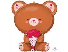 Фигура Мишка с цветами 26'' An