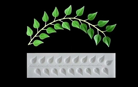 Силиконовый молд Веточка с листьями