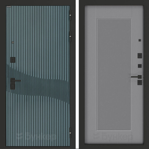 Входная металлическая дверь Бункер BN-13 Веллюто верде / Амстрод Серый софт рельеф светло-серый с текстурой)