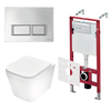 TECE K401201WCS TECEspring Base Комплект 4 в 1 инсталяция, панель смыва с прямоугольными кнопками, хром глянц., унитаз модель S