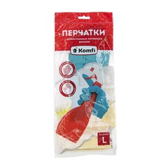 Перчатки латексные хозяйственные двухцветные, размер 