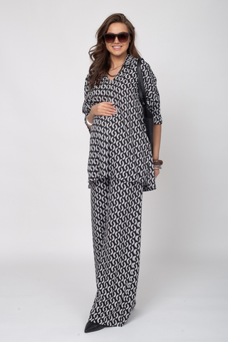 Костюм для беременных 18582 цепи белые на черном