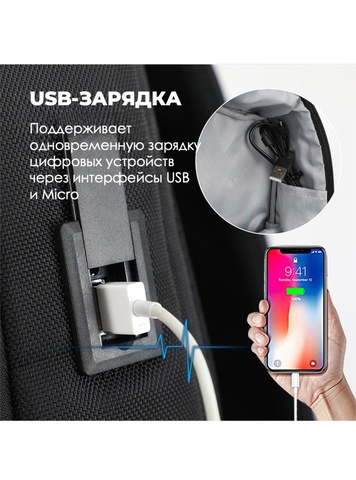 Картинка рюкзак городской Aoking SN2117 Black - 7