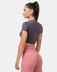 Женская укороченная футболка Nebbia 584 Short Sleeve Sporty Crop Top Marron