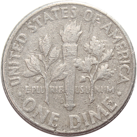 1 дайм (10 центов) 1964. (D) США Серебро VG