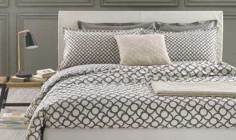 Постельное белье 2 спальное евро макси Trussardi Contemporary Logo бежевое