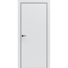 Купить Межкомнатная дверь Porta-50 4AB алюминиевая кромка чёрная Shellac White глухая