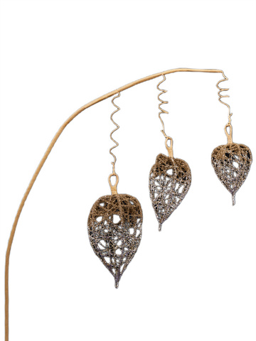 Веточка физалис 58см ChristmasDeLuxe золото