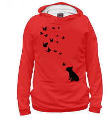 Толстовка "Французский бульдог и бабочки"