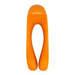 Оранжевый универсальный унисекс вибростимулятор Candy Cane - 