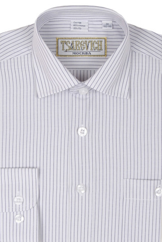 Полосатая рубашка прямого кроя TSAREVICH, цвет белый