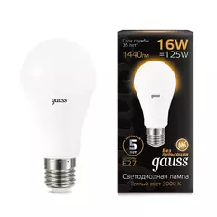Лампа Gauss Led A60 16W E27 1380-1440lm 3000K 102502116