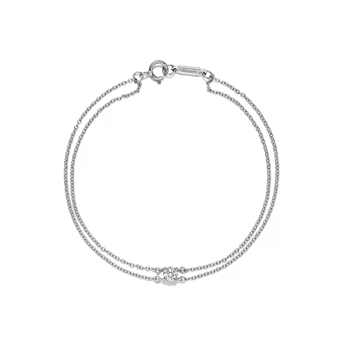 Браслет из платины с бриллиантом 0.17 карат, Tiffany💠Solitaire diamond💎