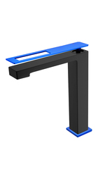 Boheme Q 142-BUW Смеситель для раковины высокий, цвет: чёрный,синий фото