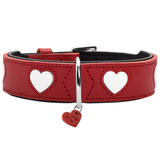 Ошейник кожаный для собак Hunter Love XS: 24-28 см, красный/белый