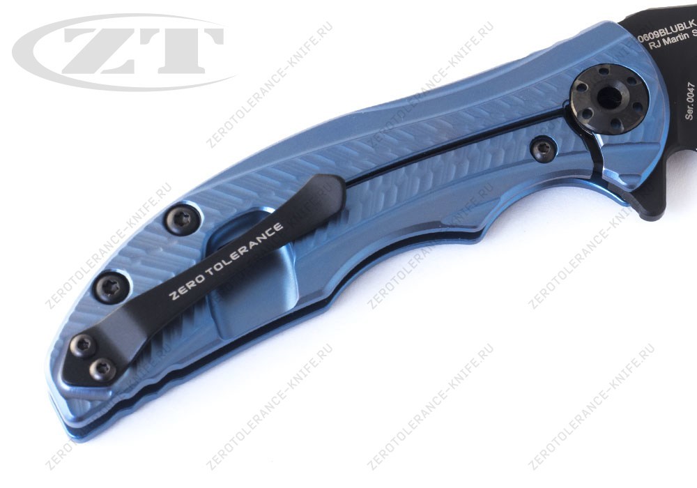 Нож Zero Tolerance 0609BLUBLK RJ Martin - фотография 