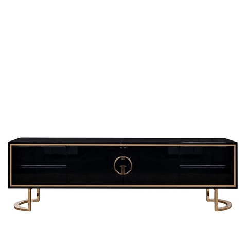 GD-TV002 Тумба под ТВ D'Oro Garda Decor черная/зол. 200*40*60см