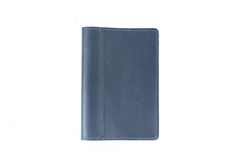 Обложка на паспорт комбинированная, синяя с синей вставкой