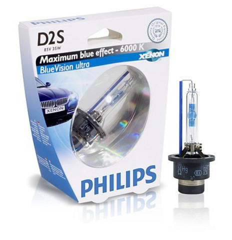 Лампа ксенон D2S (6000К) Philips BlueVision Ultra (блистер)