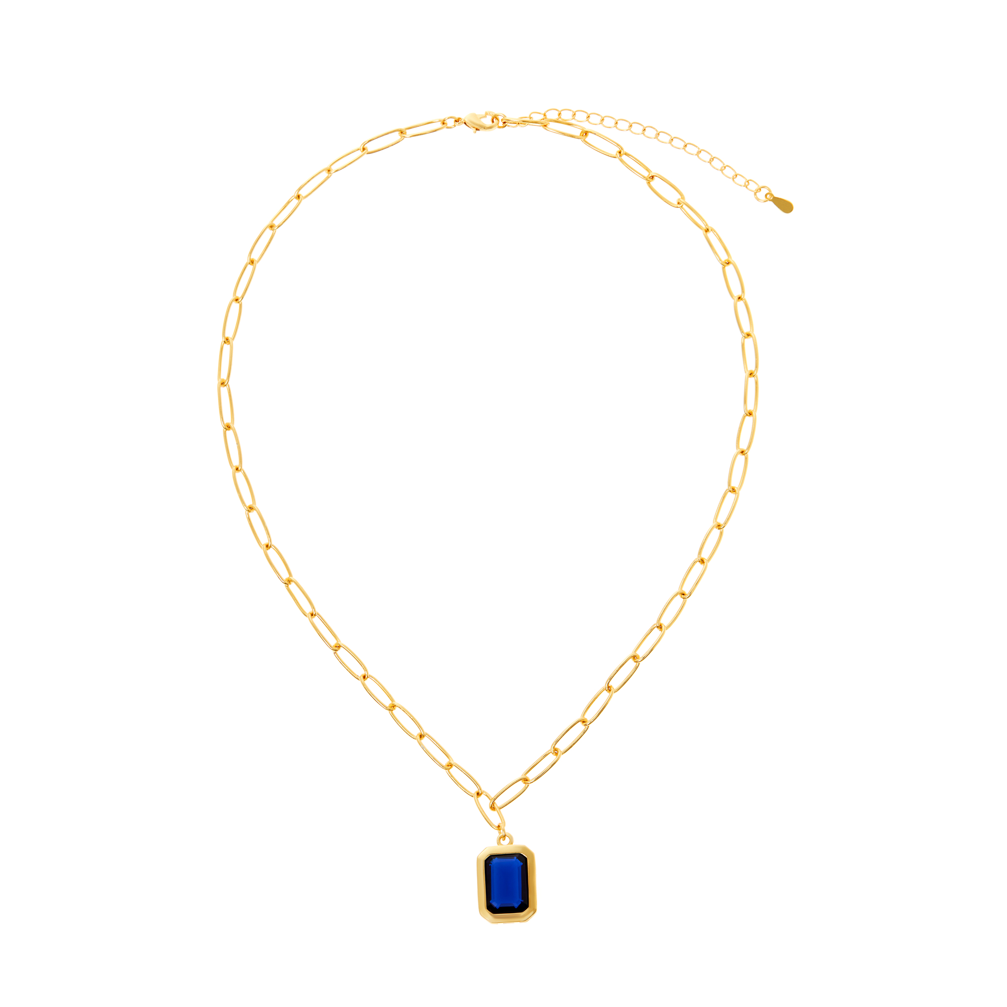 VIVA LA VIKA Колье Piped Edge Crystal Necklace – Dark Blue