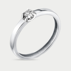 Помолвочное кольцо женское из белого золота 585 пробы с бриллиантом (арт. 01-00104-02-001-02-02)