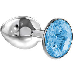Анальная пробка Lola Toys Diamond Sparkle Small серебро_голубой