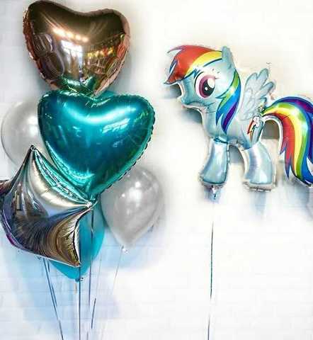 Воздушные шары для девочки, фольгированная фигура Радуга Дэш, шары Май Литл Пони