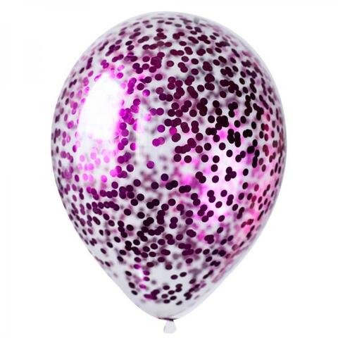 Шар с конфетти фуксия