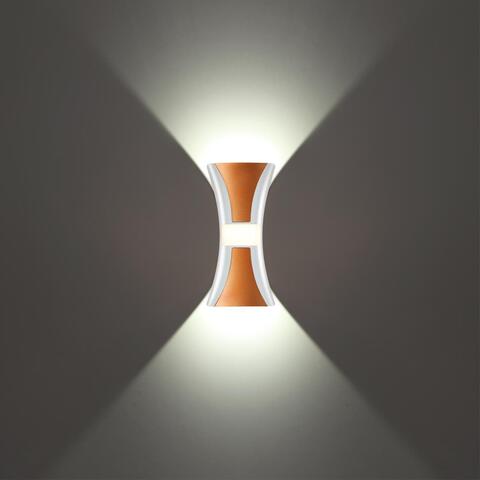 Уличный настенный светодиодный светильник 358937 STREET NT22 белый/золото IP54 LED 4000К 12W 85-265V CALLE