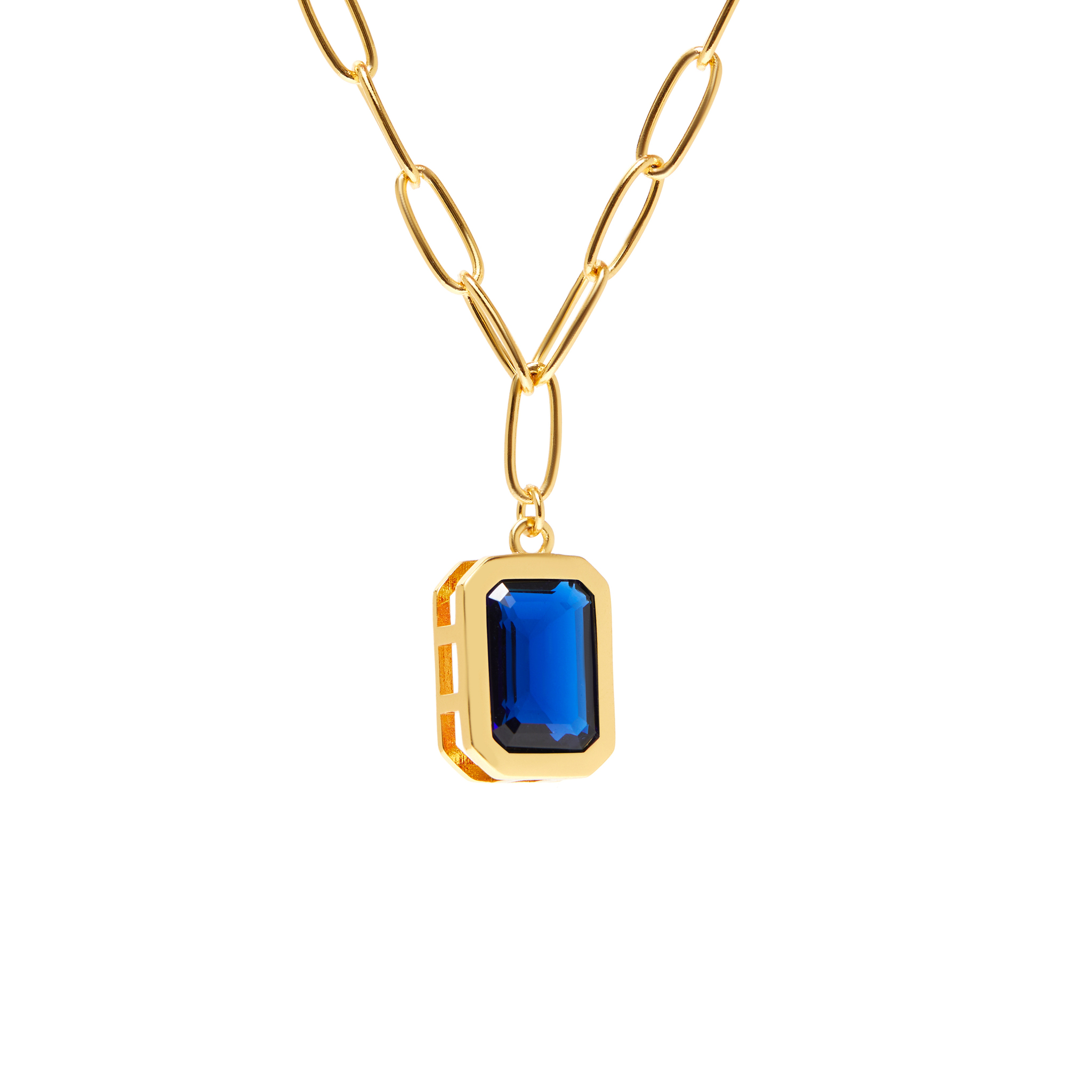 VIVA LA VIKA Колье Piped Edge Crystal Necklace – Dark Blue