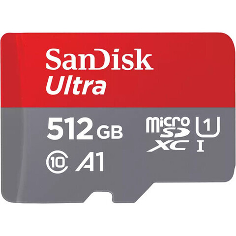 Карта памяти SanDisk 512GB Ultra MicroSDXC UHS-I U1 A1 150MB/s Red/Gray